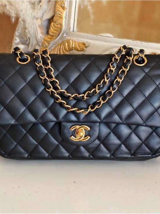 CHANEL Handbags - CHANEL Black Quilted Shoulder Bag with Gold Hardware